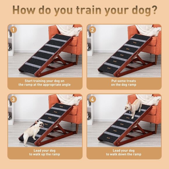 Wooden Adjustable Pet Ramp for All Dogs and Cats - Picture 8 of 9